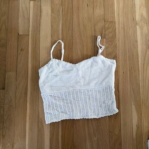 Abercrombie & Fitch White Textured Camisole